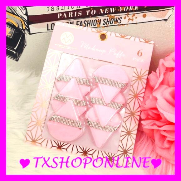 💗💄Beautiful pink bling soft triangle make up puffs💄💗 NEW - Picture 3 of 5